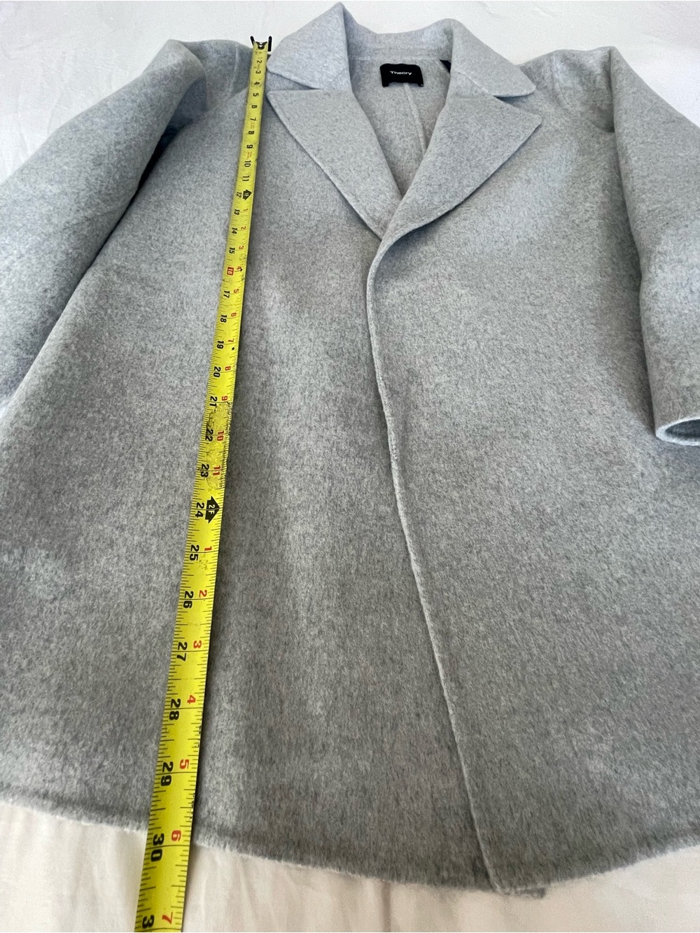 Theory Clairene Open Front Wool Cashmere Blend Jacket Blazer Grey - Picture 9 of 12